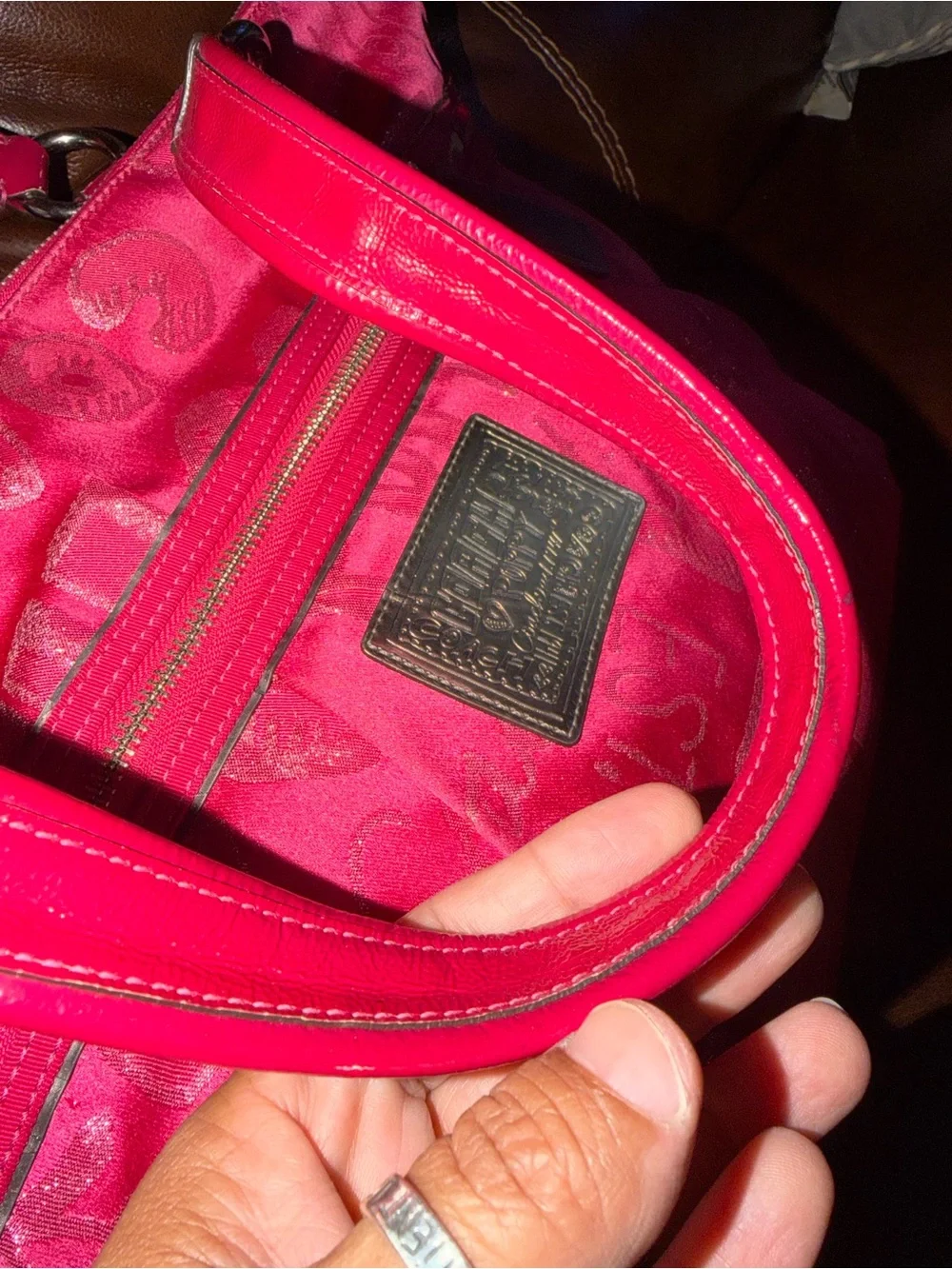 Coach Pink Poppy Storypatch Glam Tote Bag